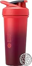 BlenderBottle Strada Sleek Shaker Cup Insulated Stainless Steel Water Bottle with Wire Whisk, 25-Ounce, Sangria Ombre