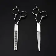 6inch Professional 440c Steel Upscale Silver Hair Scissors Haircut thinning Barber Cutting Shears Hairdressing Scissors