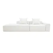 [James Lane] Riley Linen Pure White Modular Sofa - 1x Arm, 1x Armless, 1x Left Terminal
