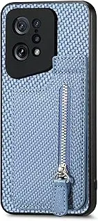 Compatible with Oppo Find X5 Pro 5G Case,Compatible with Oppo Find X5 Pro 5G Zipper Card Slots Built-in Magnet Kickstand Phone Case Blue