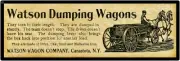 1901 Watson Dumping Wagons Canastota NY New Marquee Style Metal Sign 6" x 18"