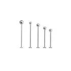 Surgical Steel Extra Long Dimpled Cheek Labret 16 & 14 Gauge - Each