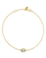 Bloomingdale's Fine Collection Aquamarine Oval Bezel Set Bracelet in 14K Yellow Gold