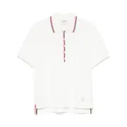 [Thom Browne] Thom Browne RWB Stripe-detail Polo Shirt II NUMERIC NEUTRALS