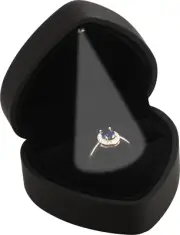 LED Black Ring Box for Proposal Wedding Engagement Birthday Heart Shape New