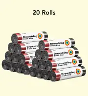 Joybos® Black Bin Bags with Drawstring 20L F61 20 rolls