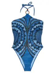 [Pin-Up Stars] Pin-Up Stars-Intreccio Africano Beachwear Blu-Donna L