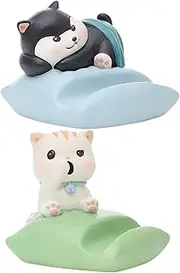 Cat Phone Holder, Lovely Resin Cell Phone Stand, Lazy Desktop Ornament, Anti Slip Base, Resins Material, Perfect for Truck Desk, Workplace, and Home Use