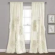 Lush Decor Serena Window Curtain Panel, 84 x 54, Ivory