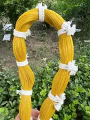5 hanks yellow Mongolia Horse Hair Tail violin bow Tassels Decoration