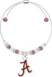 NCAA Alabama Crimson Tide Two-Tone Beaded Adjustable Bangle Bracelet