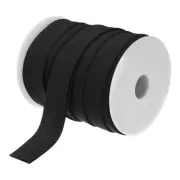 1 Inch Double Fold Bias Tape Continuous Bulk Bias Tape (Black 25 Yards)