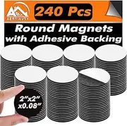 Aertiavty Round Magnets with Adhesive Backing, 120 Pcs 2" Fridge Magnets, Adhesive Magnet Dots, 80 Mil Sticky Magnets for Whiteboard, Refrigerator, Crafts, Easy Peel and Stick