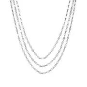 Sterling Silver Triple Chain Choker Necklace, 16"