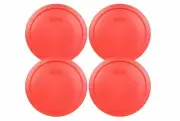 Pyrex Red Round Storage Replacement Lid Cover fits 6" & 7" Diameter Pack of 4