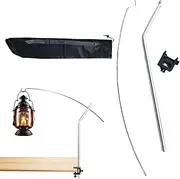 Adjustable Lantern Holder -Table Light Shelf for Camping, Lightweight Aluminum Alloy Light Pole | Garden Picnic Supplies, Lighting Rack Accessories, Installation Bracket for Backpacking Hiking