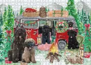 Christmas Bouviers des Flandres Dog Photo Jigsaw Interlocking 200 Pcs. Puzzle