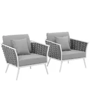 Modway Outdoor Stance Armchair Outdoor Patio Aluminum Set Of 2