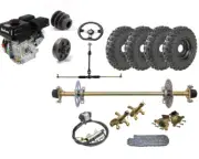 740mm Rear Axle kit 6" Wheels+ 7HP Engine Motor Front Steering Assembly ATV Bike