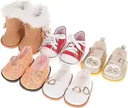 5 Pairs Doll Canvas Shoes Fashionable Cute Mini Shoes for Dolls Baby Girls' Toddler Decorative Boots Toy Shoes Set Party Wedding Wear