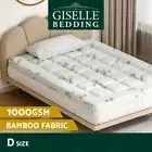 Giselle Bedding Mattress Topper Bamboo Fibre Cover Pillowtop Protector Double