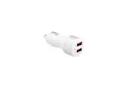 3sixT Dual USB-A Port 4.8A Car Charger Adapter For iPhone Samsung Phones White