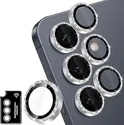 Camera Protection for Tempered Glass Camera Screen Protector for Samsung Galaxy S25 5G, 2 Sets Anti-Scratch 9H Hardness Lens Bubble-Free Screen Protector Tempered Glass Camera Protection Silver