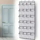 24 Grids with 4 Hooks Shoe Rack Clear Mesh Closet Bag for Home Door