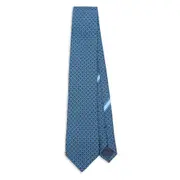 [Ferragamo] Ferragamo Geometric-print Silk Tie ONE SIZE BLUE