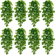 Fake Hanging Plants, 8pcs Artificial Hanging Plant, Faux Pothos Vines Hanging...