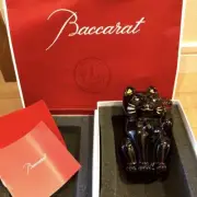 Baccarat Maneki Neko Gold Lucky Cat Good Fortune Gold Items Red in box New