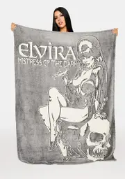 [Kreepsville 666] Elvira Comic Skull Glow In The Dark Blanket