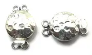 5 PCS HAMMERED BOX CLASP 2 STRAND ANTIQUE STERLING SILVER PLATED 774