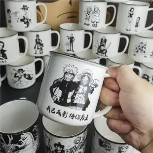 王路飛の海賊王卡通動漫簡約日式馬克杯把杯咖啡杯早餐杯陶瓷水杯