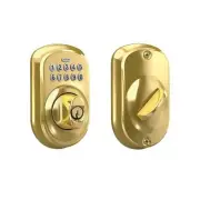 Schlage Bright Brass Steel Electronic Deadbolt