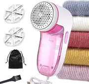 Rechargeable Fabric Shaver, Electric Lint Remover, Fabric Shaver and Lint Remover, Sweater Defuzzer with 2 Replaceable 6-Leaf Blades,USB Rechargeable,Electric Lint Shaver
