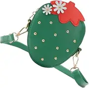 [BESTYASH] Strawberry Shape Crossbody Tote Bag Simple Wallet for Girls Pu Material Perfect Teenage Girl Present