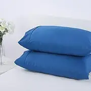 Dreamaker 250TC Plain Dyed Standard Pillowcases Pillow Cover - 48x73cm - Twin Pack - Marine