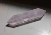 80mm Gemmy Pink Rose Quartz - Double Terminated - Polished Crystal point