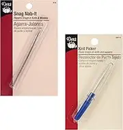 Dritz Knit Picker Deluxe - Snag Repair Tool, 2 Count, Blue, Metal, Hook Point, Sewing Tool