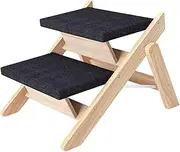 B Baosity Pet Stair Foldable Dog Stair Dog Cat Ladder 2 in 1 for Small and Older Animals, 2 Steps