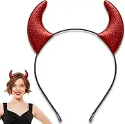 Red Devil Horns Headband, Halloween Devil Costume Accessory for Women Men Girls, Cosplay Dress Up