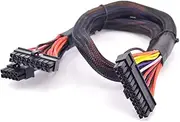lilila-ree 24 Pin ATX Cable for Corsair SFX RMX RMi SF HX Series PSUs, 18 Pin + 10 Pin to 24 Pin ATX PSU Power Adapter Sleeved 24.8-inch(63cm), Black