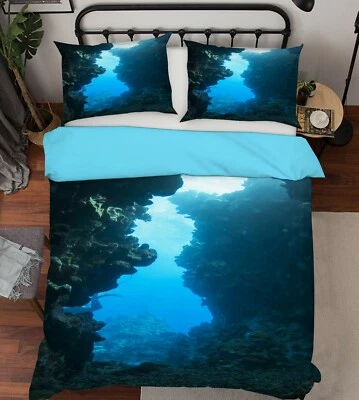 3D Seabed Stones ZHUA969 Bed Pillowcases Quilt Duvet Cover Set Queen King Zoe