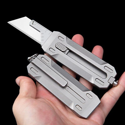 Titanium Alloy Pocket Utility Knife Broken Window Outdoor Survival EDC Tool