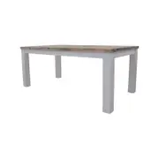 Plumeria Dining Table 225cm Solid Acacia Wood Home Dinner Furniture -White Brush