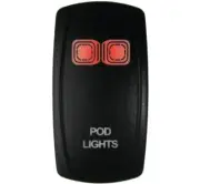 DragonFire Racing Red Laser-Etched Dual LED Switch - Lights On/Off - 522615