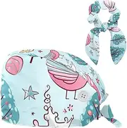 [YTYVAGT] Scrub Caps Women,Scrub Hats Suitable for Women,Bird and Candy Snowflake