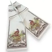 Spode Woodland 90" Table Runner Quail Pheasant Thanksgiving Autumn Table Setting