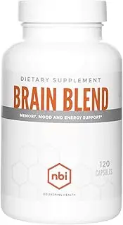 Brain Blend for Memory, Focus, Concentration, Cognitive Function for Men & Women | Caffeine-Free with ALCAR, Alpha Lipoic Acid, Huperzine A, Turmeric | Nootropic | 120ct Capsules